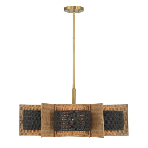 Espacio 6-Light Pendant in Warm Brass