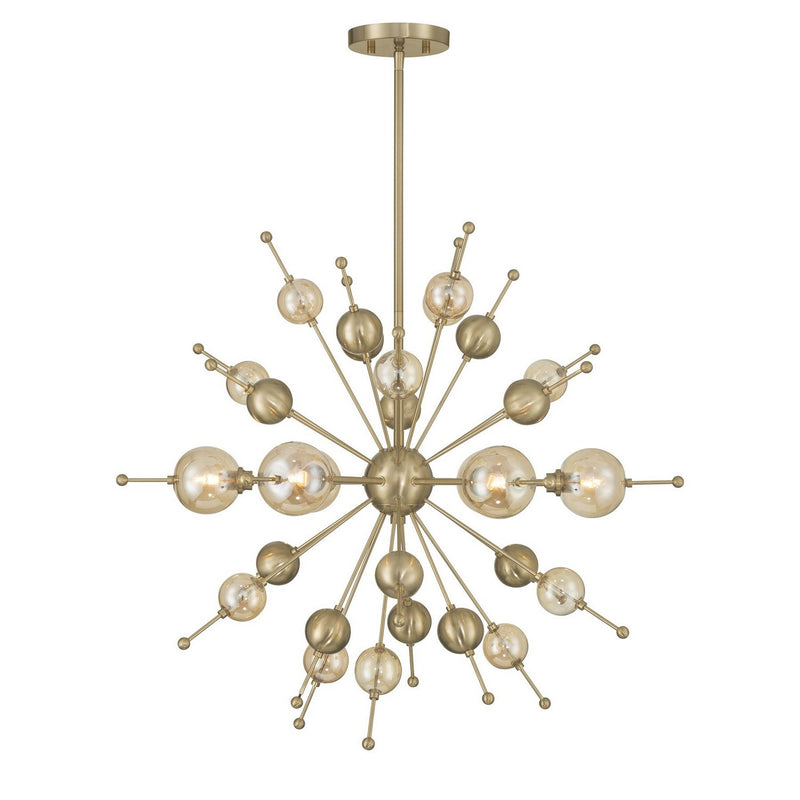 Crescent 28.5" 6-Light Chandelier in Noble Brass