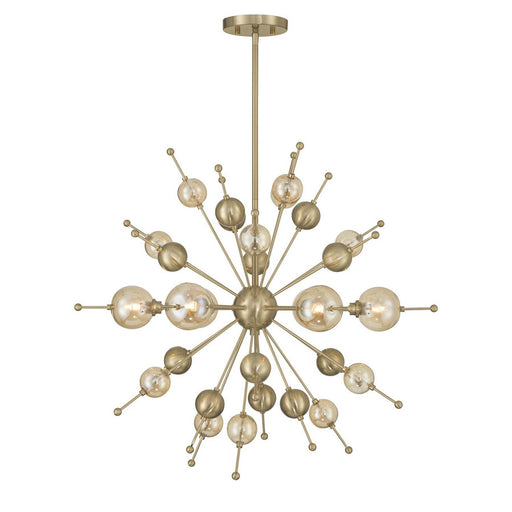 Crescent 28.5" 6-Light Chandelier in Noble Brass