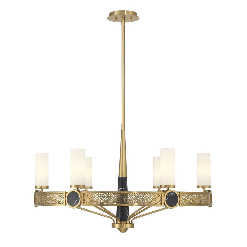 Farrell 6-Light Chandelier in Warm Brass