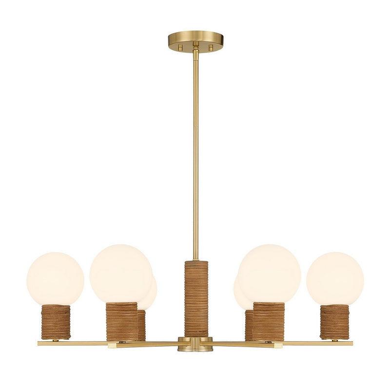 Jarrell 6-Light Chandelier in Warm Brass