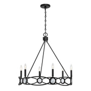 Minette 6-Light Chandelier in Matte Black