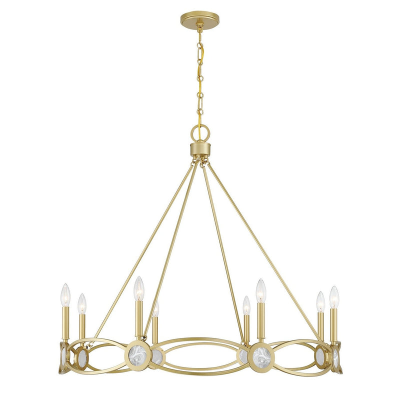 Minette 8-Light Chandelier in Spun Gold