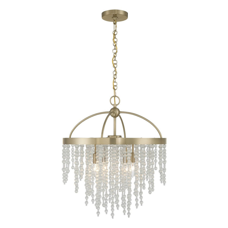 Jeanette 4-Light Cage Pendant in Noble Brass