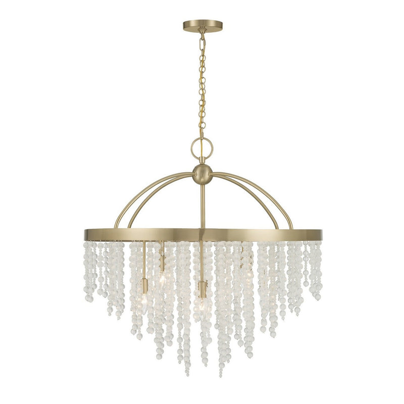 Jeanette 8-Light Cage Pendant in Noble Brass