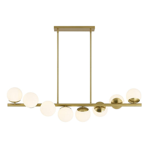 Turin 8-Light Linear Chandelier in Warm Brass