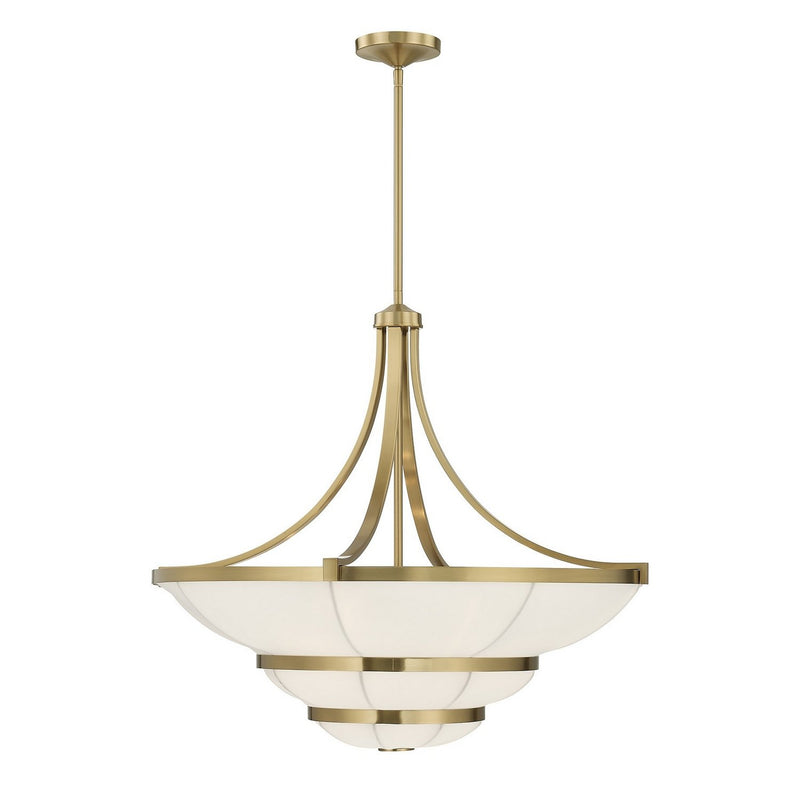 Constantine 4-Light Pendant in Warm Brass