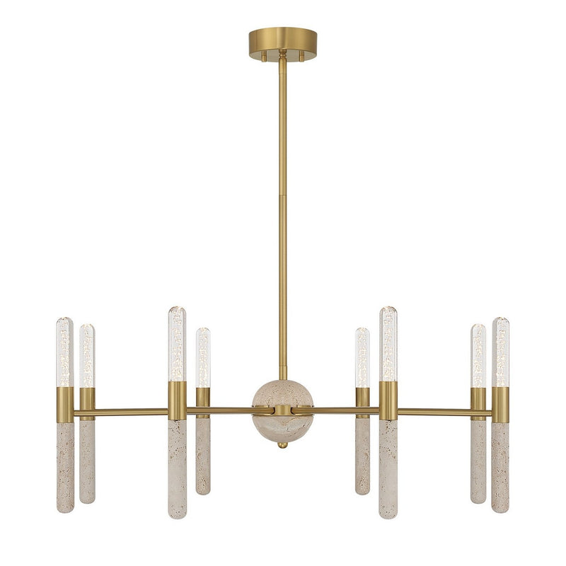 Linden 8-Light LED Chandelier in Warm Brass