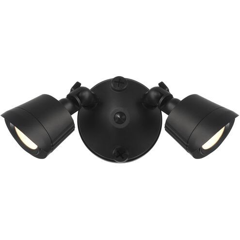 LED Double Flood Light Outdoor Wall Sconce in Black
