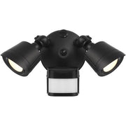Motion Sensor LED Double Flood Light Outdoor Wall Sconce in Black