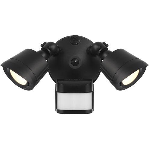 Motion Sensor LED Double Flood Light Outdoor Wall Sconce in Black