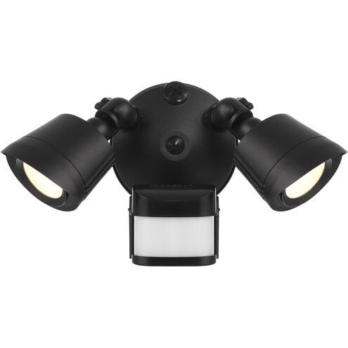 Motion Sensor LED Double Flood Light Outdoor Wall Sconce in Black