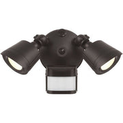 Motion Sensor LED Double Flood Light Outdoor Wall Sconce in Bronze
