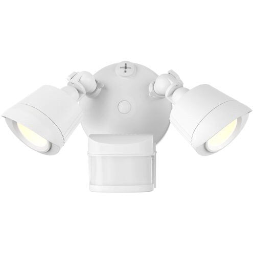 Motion Sensor LED Double Flood Light Outdoor Wall Sconce in White