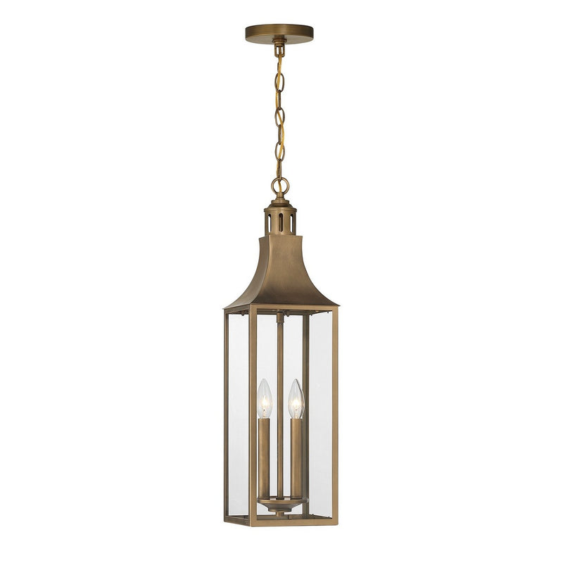 Lancaster 2-Light Outdoor Lantern Pendant in Atlas Bronze