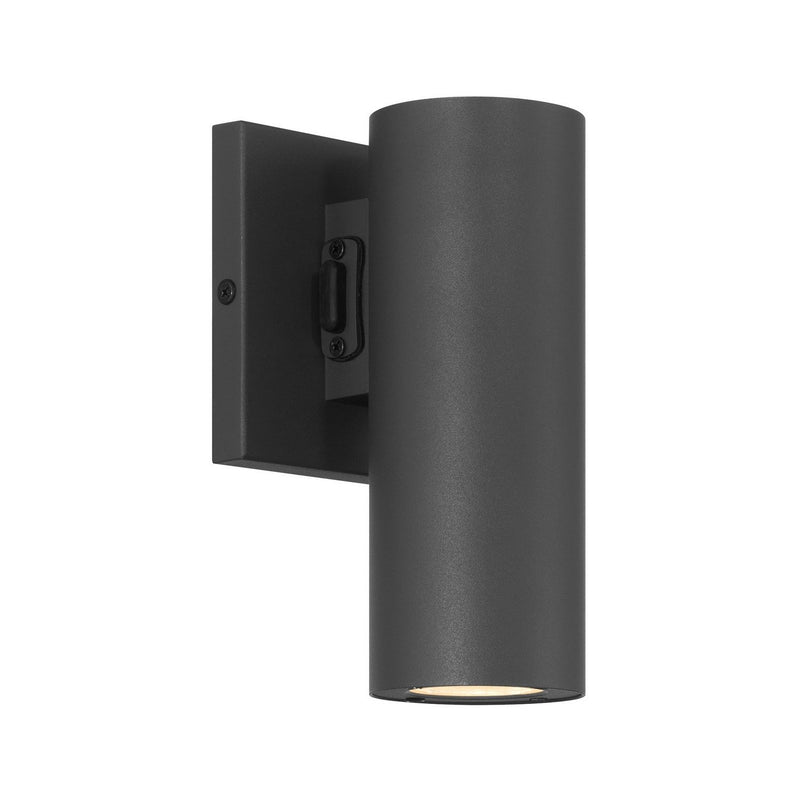 Kelley LED Cylinder Outdoor Wall Sconce in Matte Black