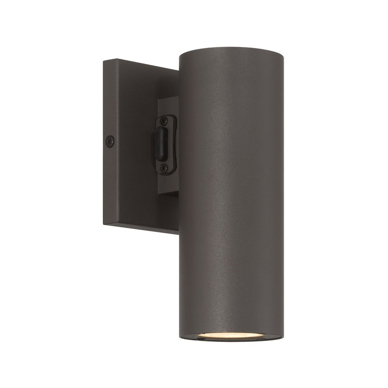 Kelley LED Cylinder Outdoor Wall Sconce in Bronze