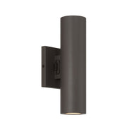 Kelley LED Cylinder Outdoor Wall Sconce in Bronze