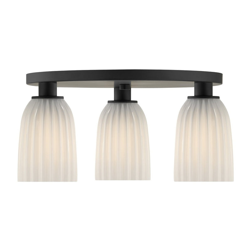 Baldwin 3-Light Flush Mount in Matte Black