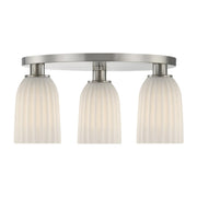 Baldwin 3-Light Flush Mount in Satin Nickel