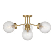Coral 4-Light Semi-Flush Mount in Warm Brass