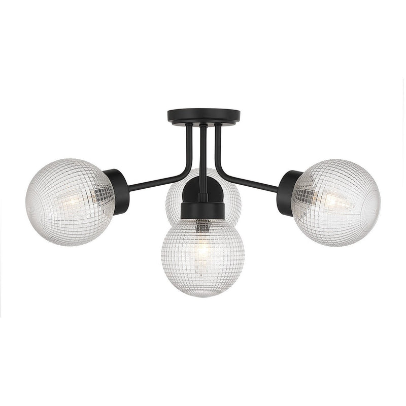 Coral 4-Light Semi-Flush Mount in Matte Black