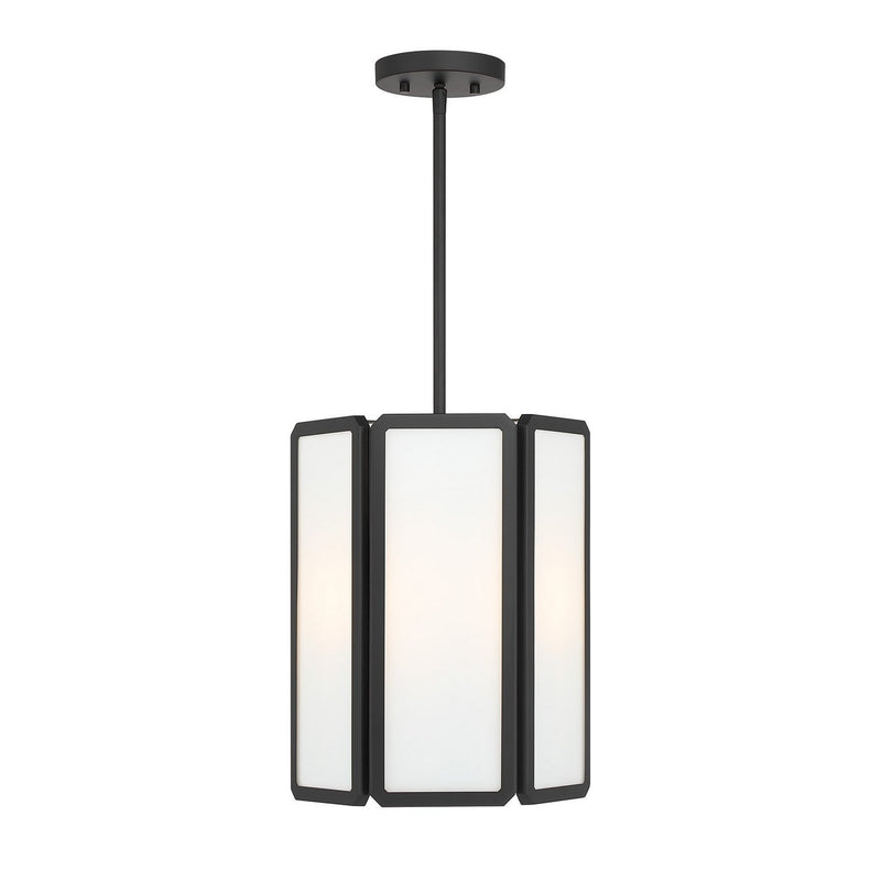Leeds 3-Light Lantern Pendant in Matte Black