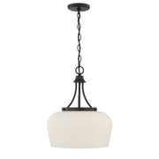 Octave 3-Light Opal Glass Pendant in Matte Black