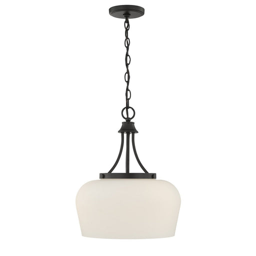 Octave 3-Light Opal Glass Pendant in Matte Black