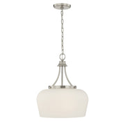 Octave 3-Light Opal Glass Pendant in Satin Nickel