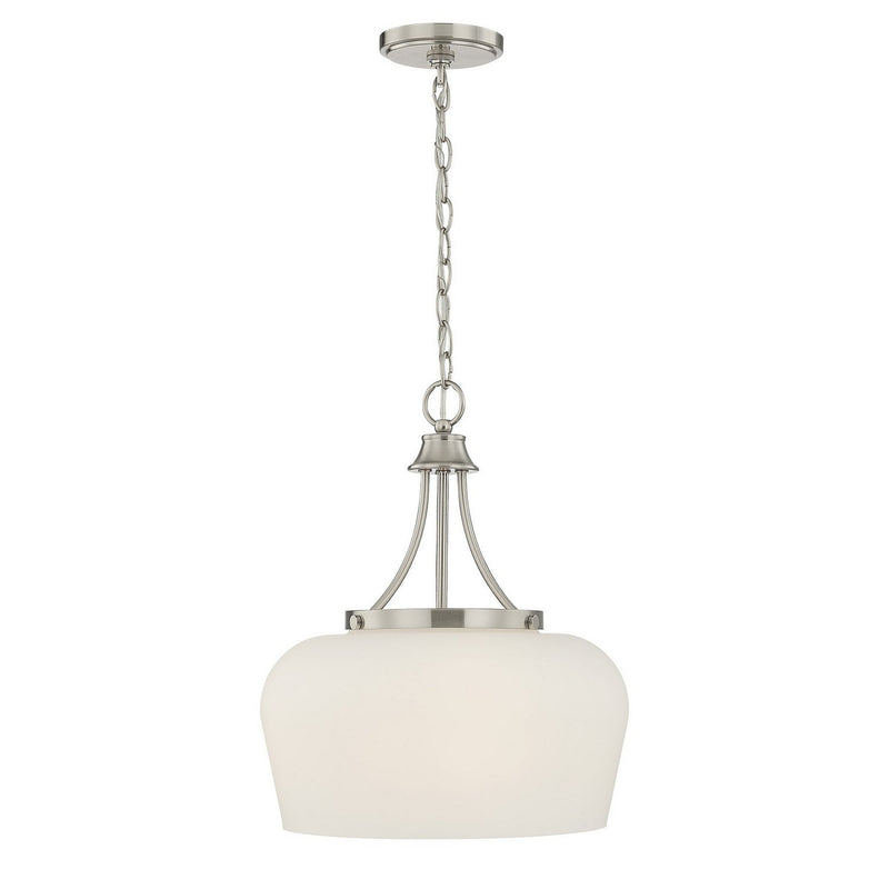 Octave 3-Light Opal Glass Pendant in Satin Nickel