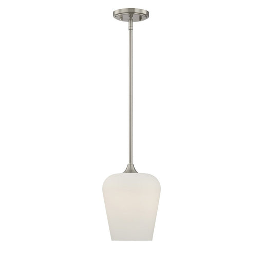 Octave Opal Glass Mini Pendant in Satin Nickel