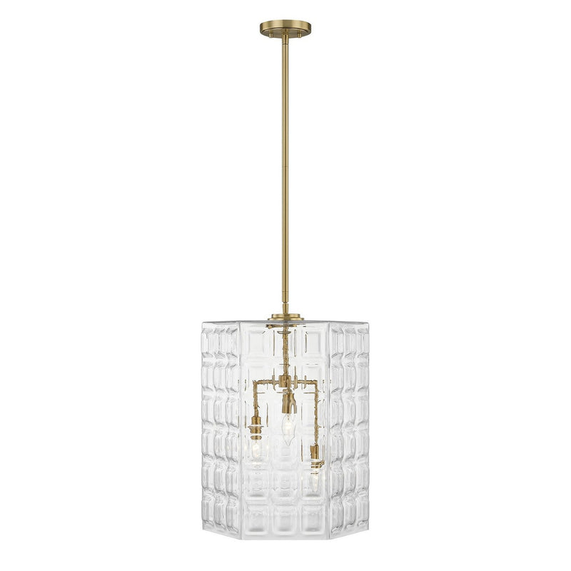 Reddick 3-Light Pendant in Warm Brass