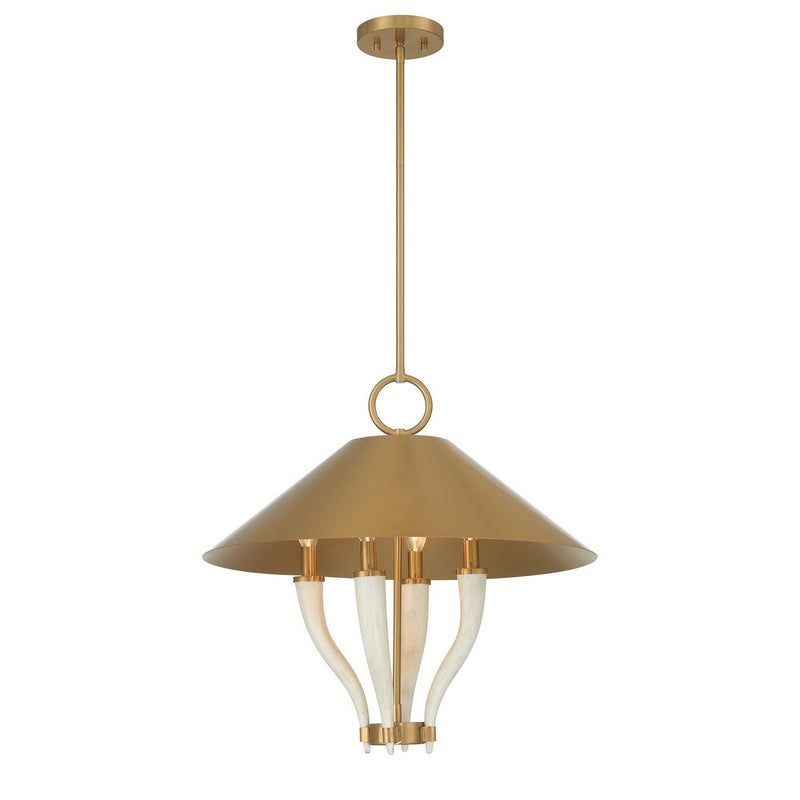 Hearne 4-Light Pendant in Warm Brass