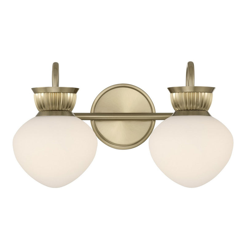 Melbourne 2-Light Bath Vanity Light in Noble Brass