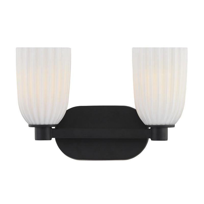 Baldwin 2-Light Bath Vanity Light in Matte Black
