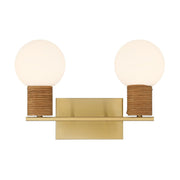 Jarrell 2-Light Bath Vanity Light in Warm Brass