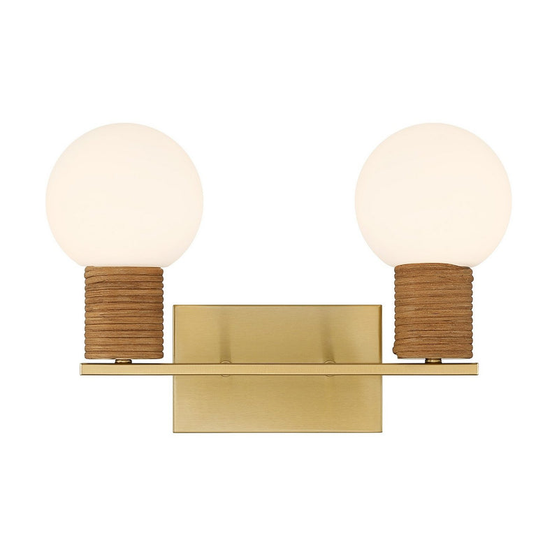 Jarrell 2-Light Bath Vanity Light in Warm Brass