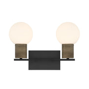 Jarrell 2-Light Bath Vanity Light in Matte Black