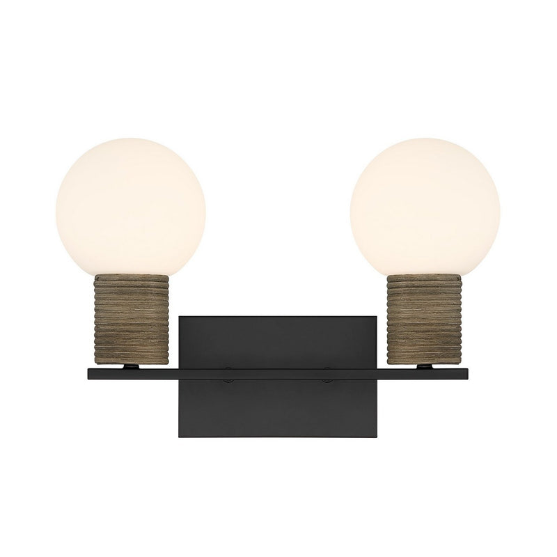 Jarrell 2-Light Bath Vanity Light in Matte Black