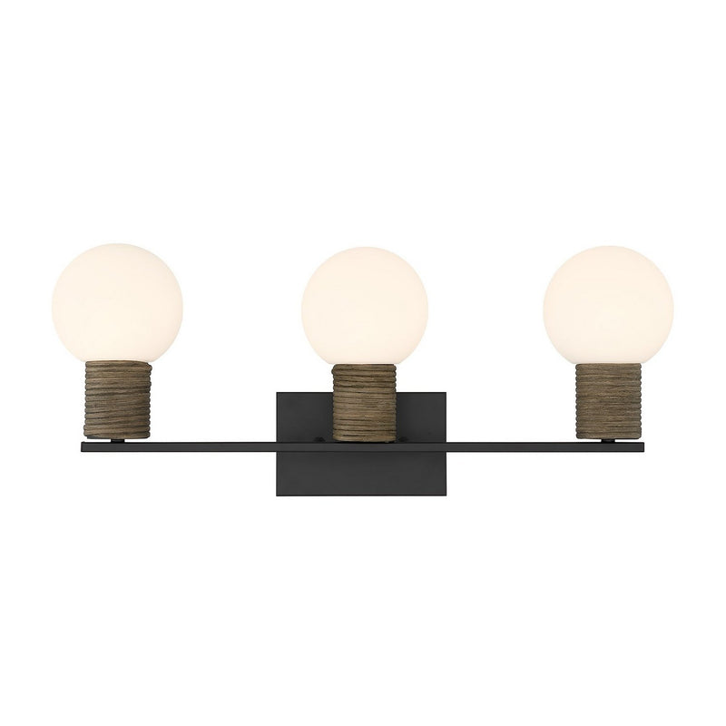 Jarrell 3-Light Bath Vanity Light in Matte Black