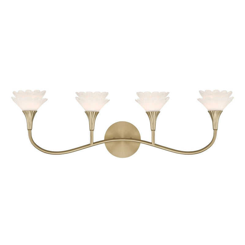 Florena 4-Light Bath Vanity Light in Noble Brass