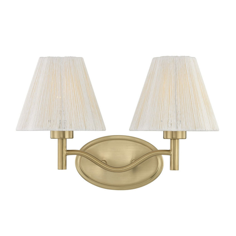Rosa 2-Light Bath Vanity Light in Noble Brass