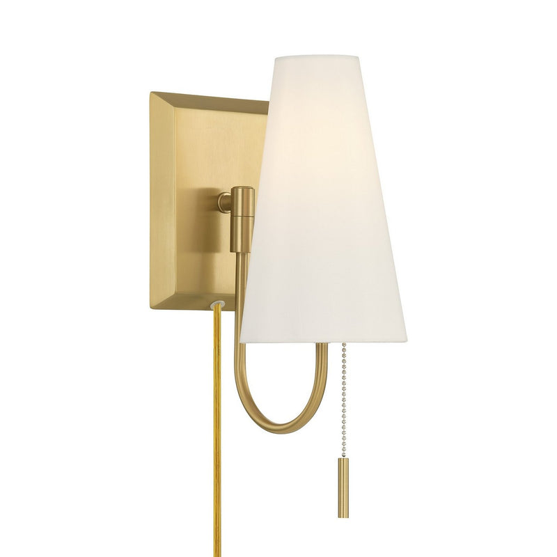 Wilkes Plug-In Wall Sconce in Warm Brass