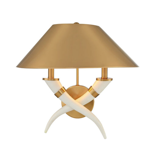 Hearne 2-Light Wall Sconce in Warm Brass
