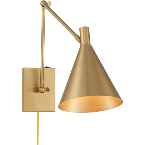 Pharos Swing Arm Wall Lamp in Noble Brass
