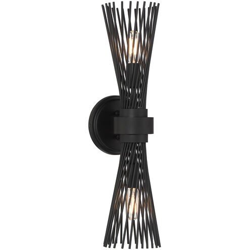 Longfellow 2-Light Wall Sconce in Matte Black