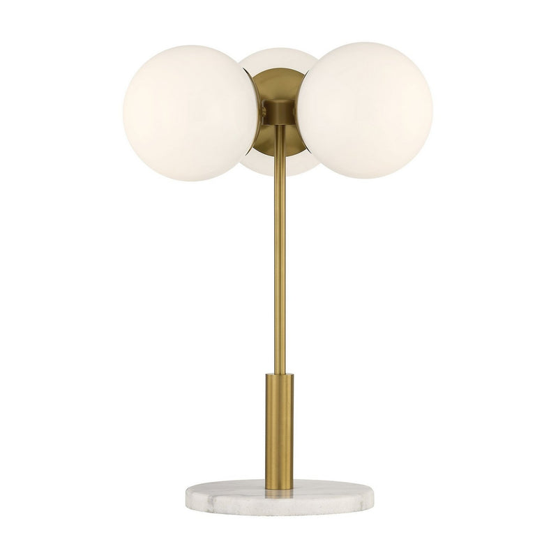 Turin 3-Light Table Lamp in Warm Brass