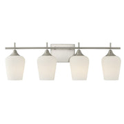 Octave 4-Light Opal Glass Bath Vanity Light in Satin Nickel