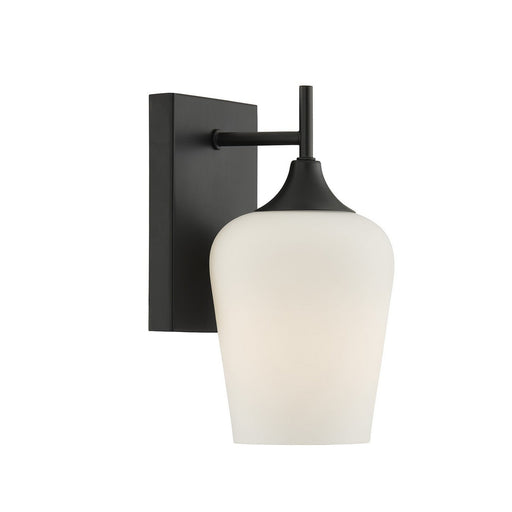 Octave Opal Glass Bath Sconce in Matte Black